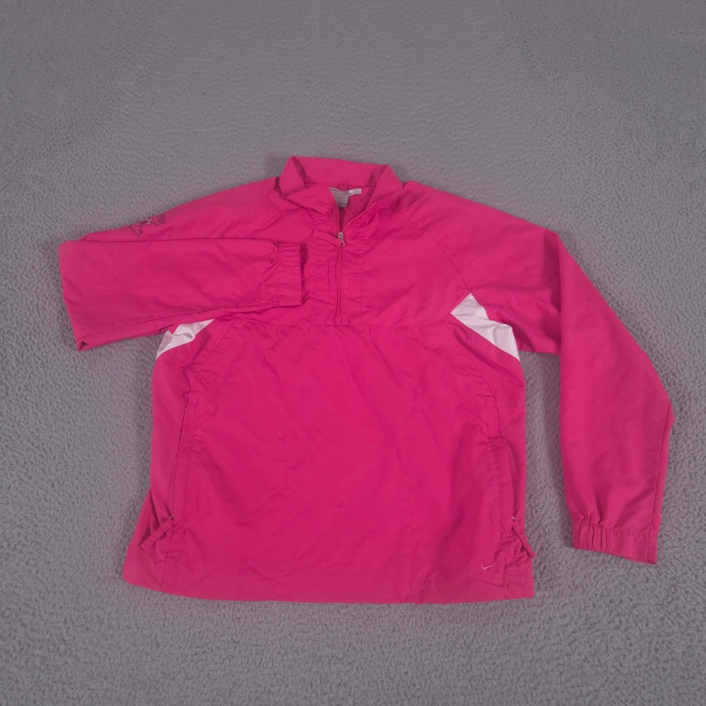 VINTAGE Nike Jacket Womens Medium‎ Pink Golf Fit Storm Windbreaker Pullover Y2K